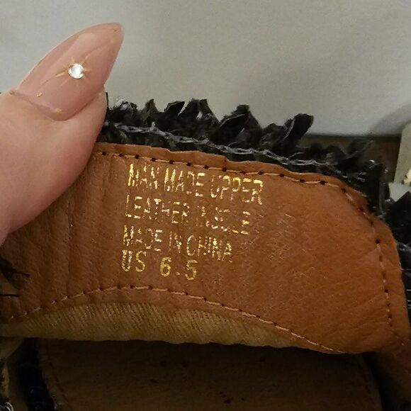 Anthropologie-Mi iM Vivi Frayed Edge Boho Woven Braided Mule Sz 6.5 - Picture 6 of 7